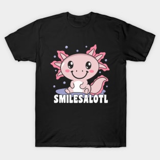 Axolotl SMILESALOTL Cute Axolotl T-Shirt